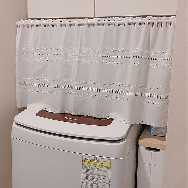洗濯機周り 洗濯機 目隠しカーテン 目隠し 100均 などのインテリア実例 03 30 09 45 52 Roomclip ルームクリップ