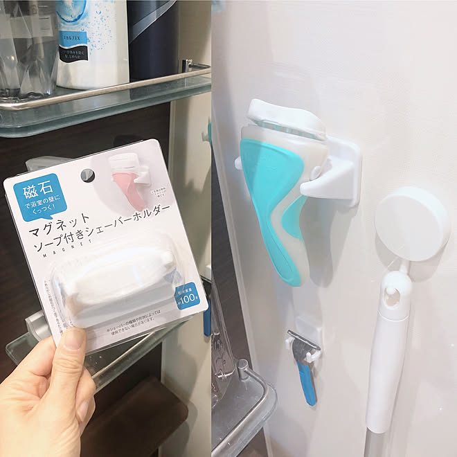 マグネットフック セリア ちょっといいもの シェーバーホルダー マグネット などのインテリア実例 01 10 55 47 Roomclip ルームクリップ