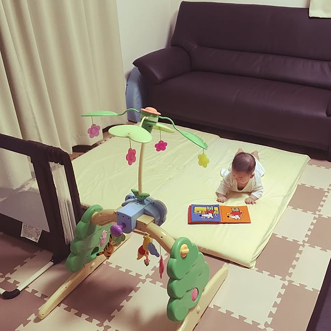 リビング 安全対策 赤ちゃんと暮らす 赤ちゃんのいる暮らし シンプルライフを目指す などのインテリア実例 17 06 09 23 28 08 Roomclip ルームクリップ