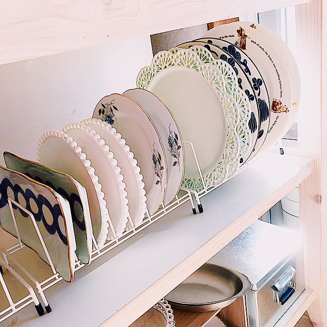 100均 食器棚 ディッシュスタンド セリア プチプラインテリア などのインテリア実例 21 02 10 17 19 45 Roomclip ルームクリップ