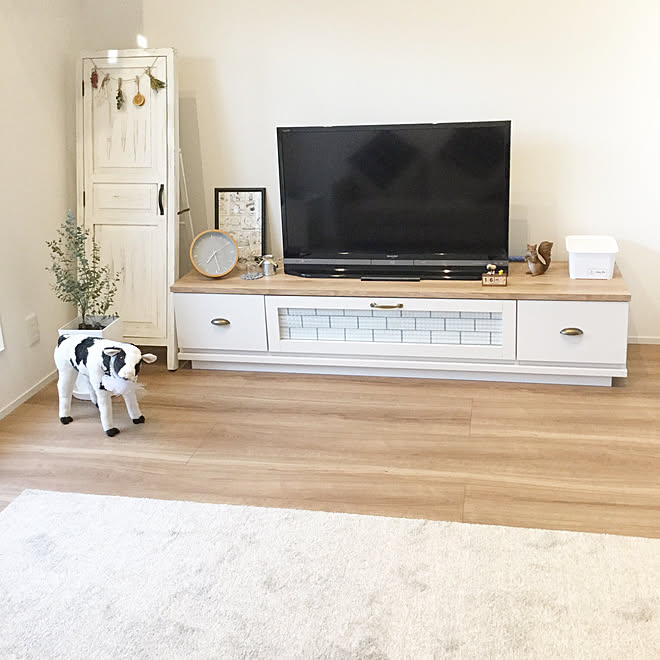 リビング 壁紙屋本舗 シンプルかわいい ナチュラル 収納 などのインテリア実例 18 03 13 07 07 24 Roomclip ルームクリップ