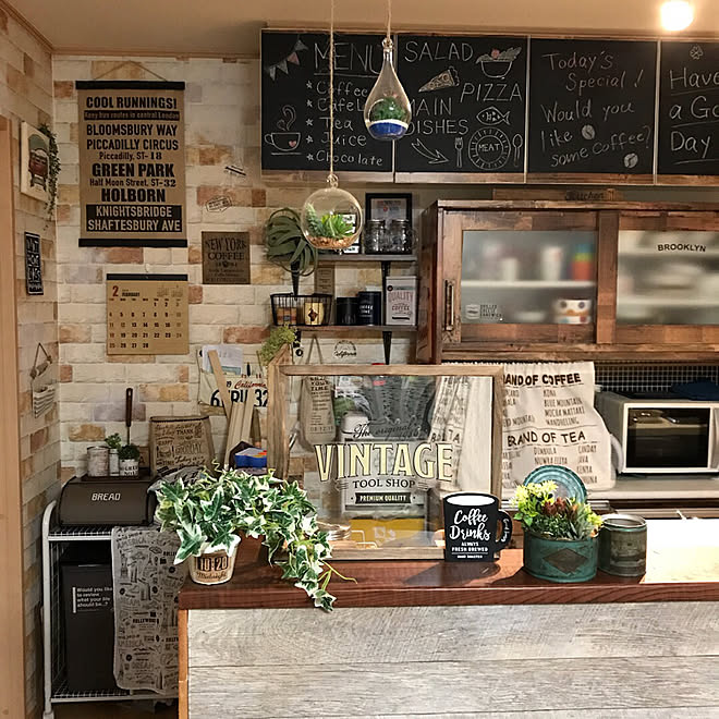 キッチン ニトリ 人の暮らし カフェ風インテリア 100均リメイク などのインテリア実例 18 02 26 13 58 57 Roomclip ルームクリップ