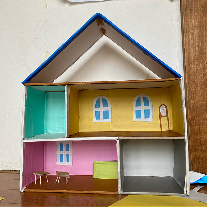 ハンドメイド Diy シルバニアファミリー ドールハウス 段ボール などのインテリア実例 21 04 28 14 58 24 Roomclip ルームクリップ