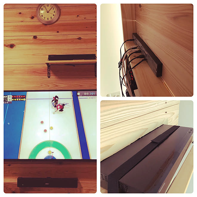 地震対策 配線隠し 1ldk 1人暮らし 壁掛けテレビ ディアウォール などのインテリア実例 02 23 16 18 55 Roomclip ルームクリップ