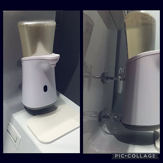 浮かせてみた 掃除しやすい家づくり 洗面台周り セリア モノトーンインテリア などのインテリア実例 21 05 31 06 35 42 Roomclip ルームクリップ