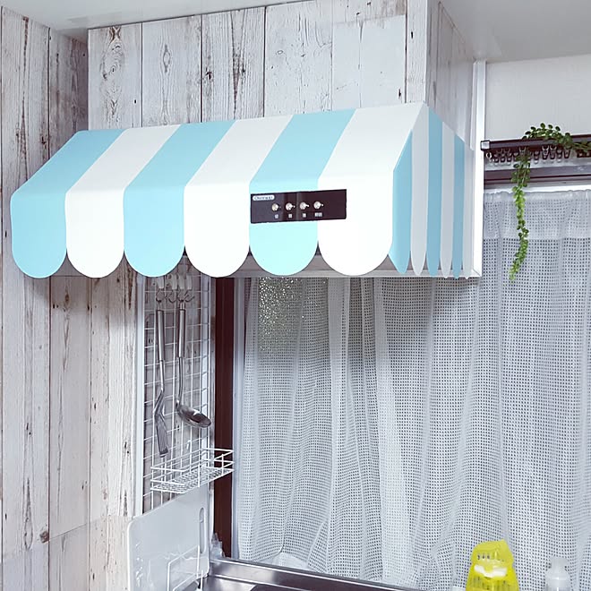 キッチン 換気扇 換気扇フード カフェ風 カフェ風キッチンのインテリア実例 17 06 16 23 11 19 Roomclip ルームクリップ