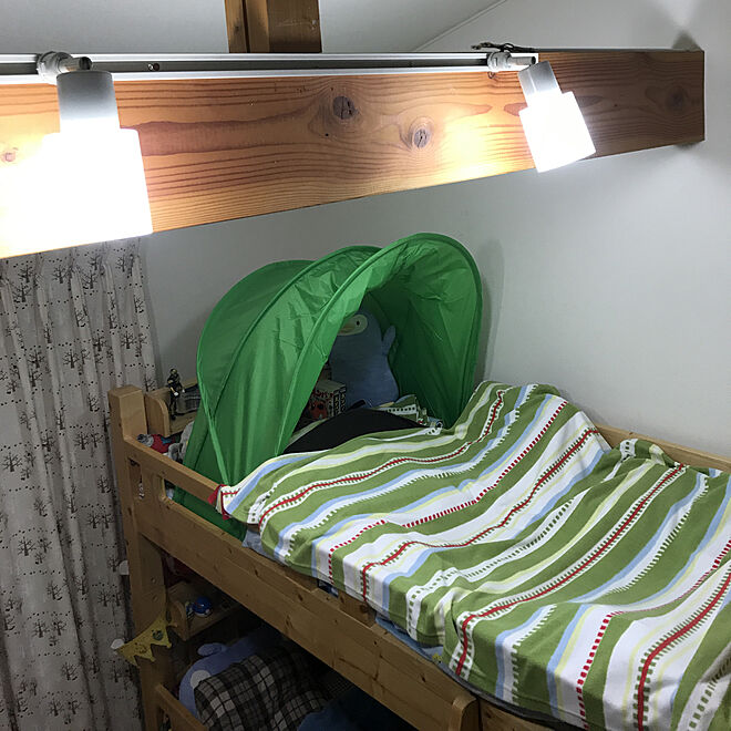 ベッド周り 子ども部屋 Ikea キッズベッドテント 二段ベッドのインテリア実例 18 01 14 19 55 19 Roomclip ルームクリップ