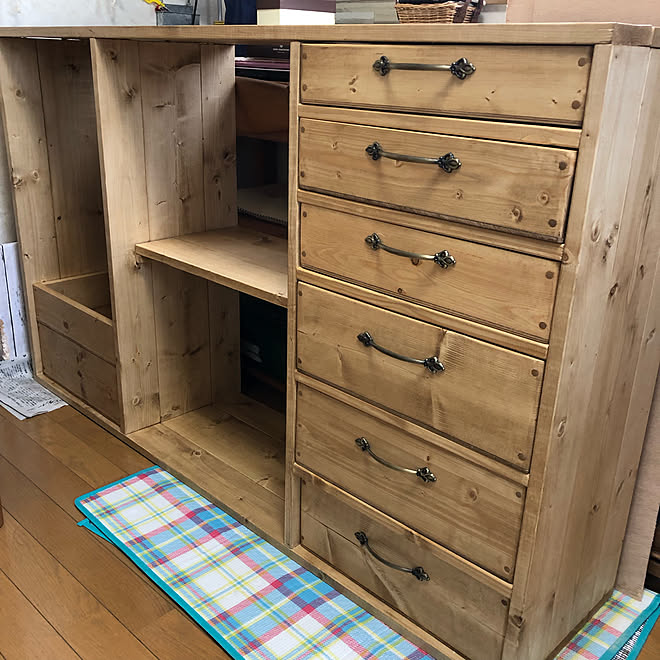 Salut のアンティーク風ハンドル チェストdiy 収納棚diy 山善 収納diy などのインテリア実例 19 07 25 10 54 58 Roomclip ルームクリップ