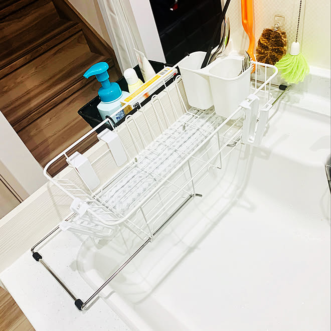 イオンで購入 水切りラック 水切りカゴ シンク横 キッチン などのインテリア実例 04 08 15 35 Roomclip ルームクリップ