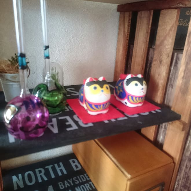 民芸品 ビードロ 棚 犬はりこ いいね ありがとうございます のインテリア実例 17 02 02 08 06 15 Roomclip ルームクリップ