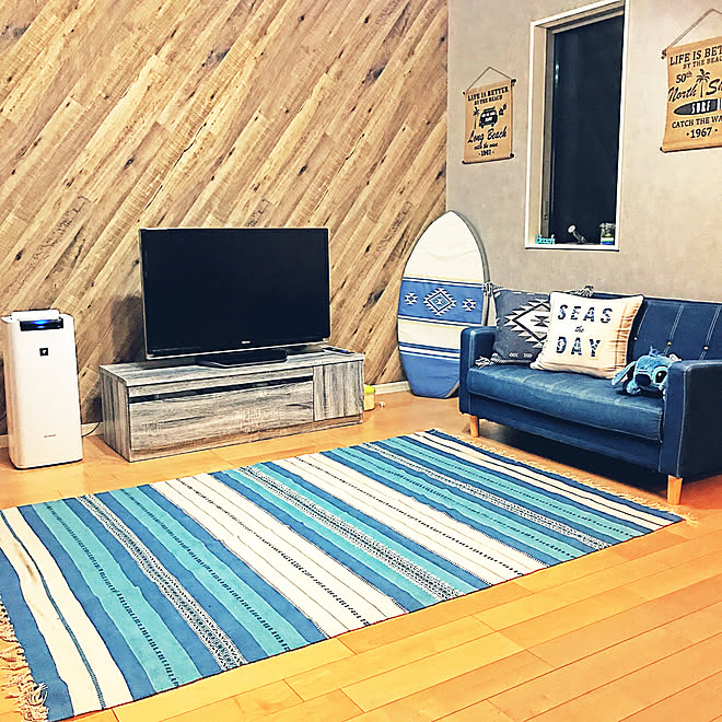 夏用ラグ ニトリ19夏ファブリックモニター 夏のインテリア ニトリ 目指せ西海岸 などのインテリア実例 19 06 10 12 11 54 Roomclip ルームクリップ