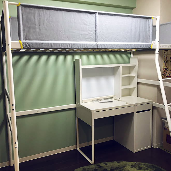 勉強机 アクセントクロス 壁紙 子供部屋 Ikea などのインテリア実例 22 02 24 22 16 37 Roomclip ルームクリップ