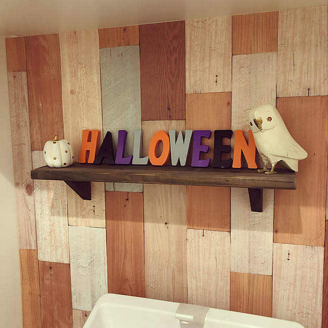 ちょっとだけ模様替え/ダイソー/ハロウィン/壁紙 DIY/バス/トイレのインテリア実例 - 2019-09-17 10:13:15