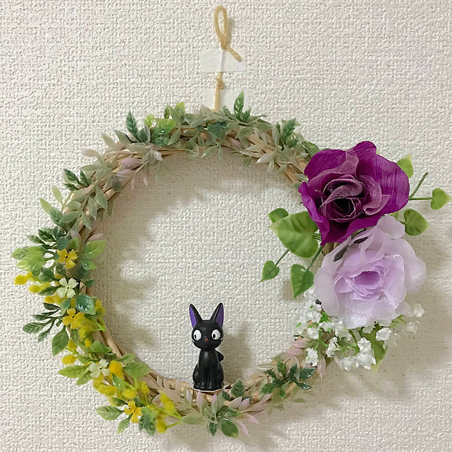 ダイソー/100均/造花/リース ハンドメイド/賃貸...などのインテリア実例 - 2019-11-13 18:20:03