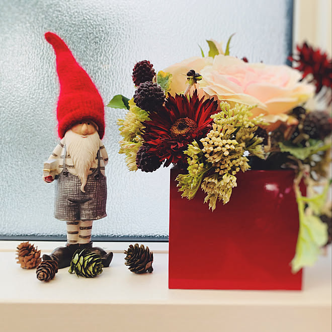 窓際ディスプレイ/サンタクロース/クリスマス雑貨/クリスマスディスプレイ/棚のインテリア実例 - 2019-11-17 10:49:42