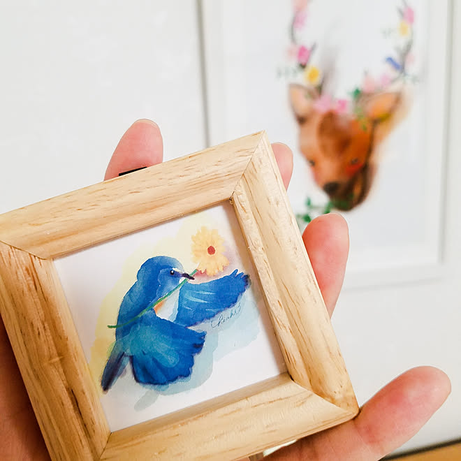 机 ミニ額縁 自作アート アート 狭い家 などのインテリア実例 03 14 10 35 19 Roomclip ルームクリップ