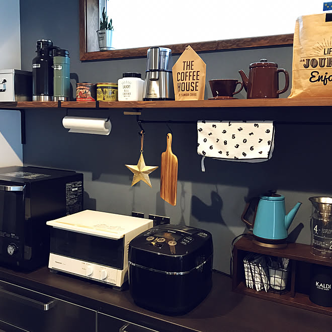 キッチン/バーンスター/無印良品 壁に付けられる家具/アクセントクロス/ステンレスが好き...などのインテリア実例 - 2017-10-02 10:08:49
