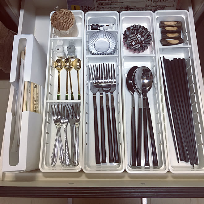カトラリー収納 カトラリー アーバンダイニング 100均 Seria などのインテリア実例 19 04 18 19 29 44 Roomclip ルームクリップ