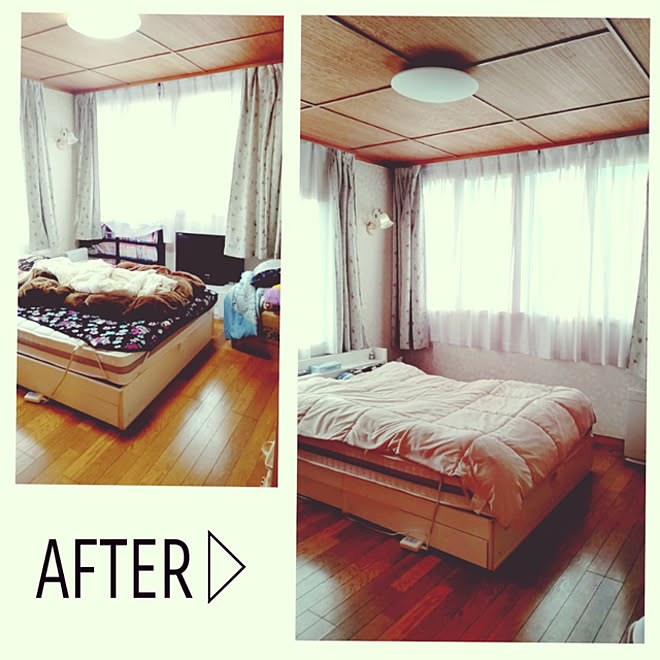 ベッド周り 私の部屋 大掃除 断捨離 ビフォーアフター などのインテリア実例 21 01 25 08 17 49 Roomclip ルームクリップ