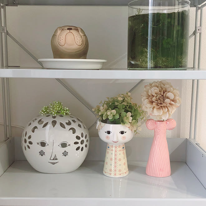 無印スチールシェルフ 花びん お気に入りの花瓶 花瓶 フラワーベース などのインテリア実例 21 07 14 09 30 38 Roomclip ルームクリップ