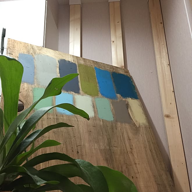 ベニヤ板 イマジンウォールペイント 壁紙屋本舗 ディアウォールのインテリア実例 17 01 13 12 56 51 Roomclip ルームクリップ