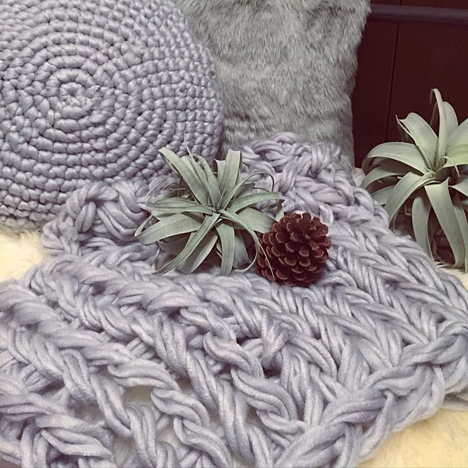 バス トイレ ブランケット 編み物初心者 極太毛糸 ダイソー などのインテリア実例 16 12 14 09 31 15 Roomclip ルームクリップ