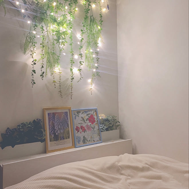 100均 セリア ダイソー ベッド ライトチェーン などのインテリア実例 22 02 06 21 23 40 Roomclip ルームクリップ