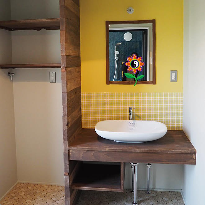 洗面所 棚を作る リノベーション ペンキ塗り 棚のインテリア実例 05 16 11 04 52 Roomclip ルームクリップ