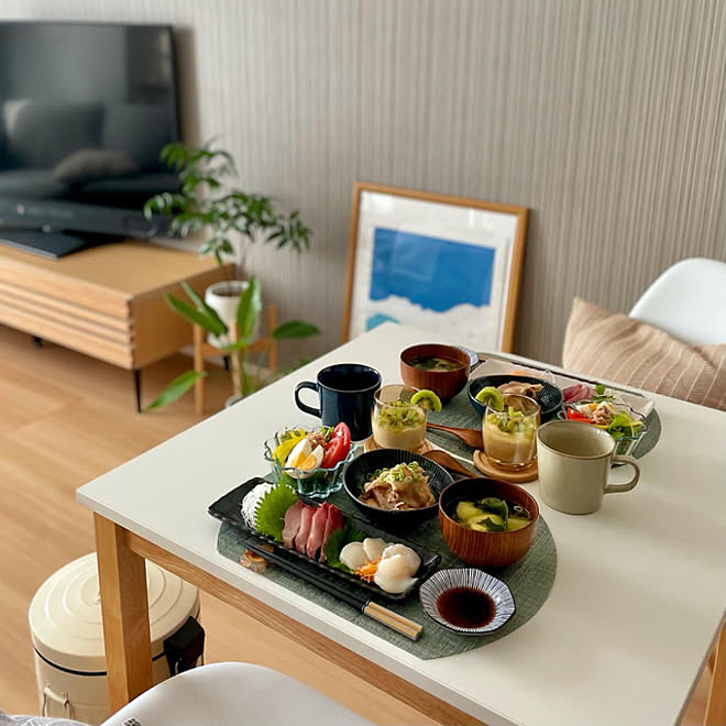 夜ご飯 テーブルコーディネート ダイニングテーブル 二人暮し 夫婦二人暮らし などのインテリア実例 21 09 02 17 46 04 Roomclip ルームクリップ