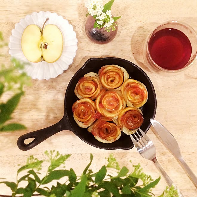 アップルパイ スキレット ニトスキ コデマリ 鉄スキ大スキ などのインテリア実例 15 04 10 00 24 17 Roomclip ルームクリップ