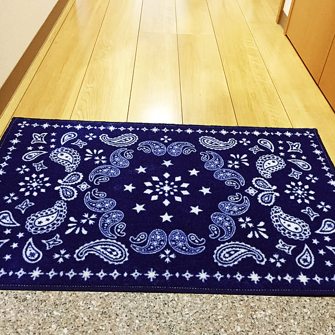 玄関 入り口 しまむらマット ペイズリー柄マット ペイズリー柄 しまむらのインテリア実例 17 09 15 13 03 36 Roomclip ルームクリップ