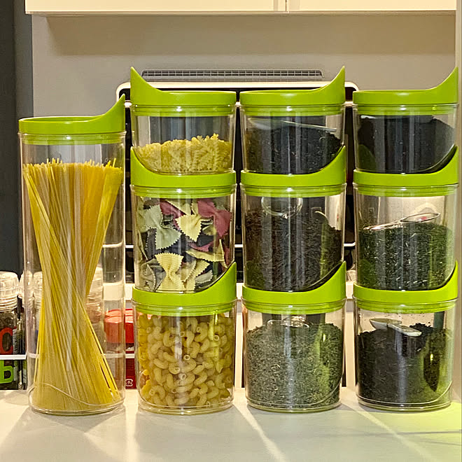 パスタケース Harmonia ハーモニア フードストックジャー キッチンカウンター などのインテリア実例 08 12 11 31 39 Roomclip ルームクリップ