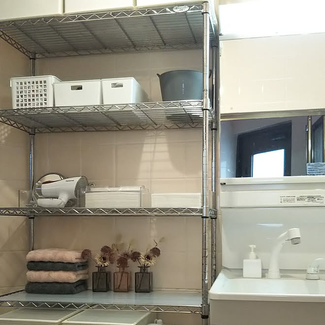 バス トイレ 洗面所 カインズ タオル セリエ 花瓶 フェイクフラワー などのインテリア実例 21 07 11 40 51 Roomclip ルームクリップ