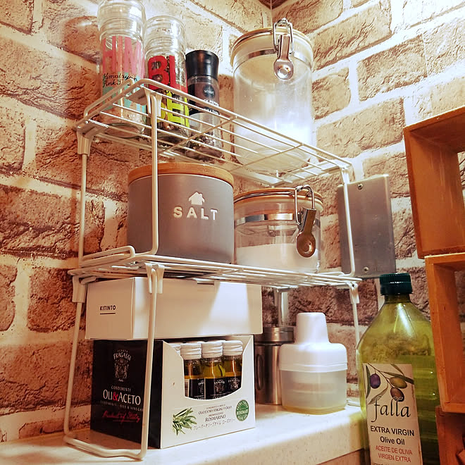 キッチン 3coins スパイスラック キッチン収納 コンロ周り などのインテリア実例 21 10 02 08 07 56 Roomclip ルームクリップ