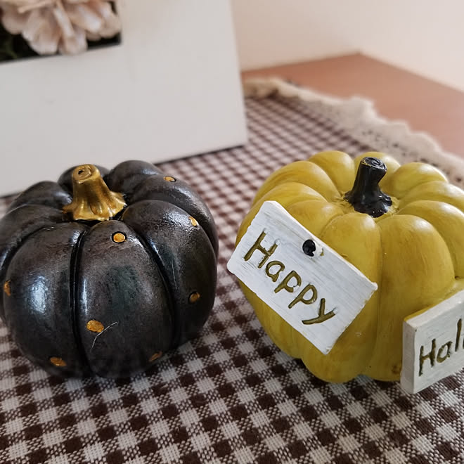 玄関 入り口 ダイソー ハロウィン ハロウィーン飾り カボチャの置物のインテリア実例 18 09 03 23 16 19 Roomclip ルームクリップ