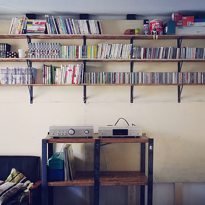 壁 天井 本棚 収納 Diy 一人暮らし などのインテリア実例 16 06 11 16 51 55 Roomclip ルームクリップ
