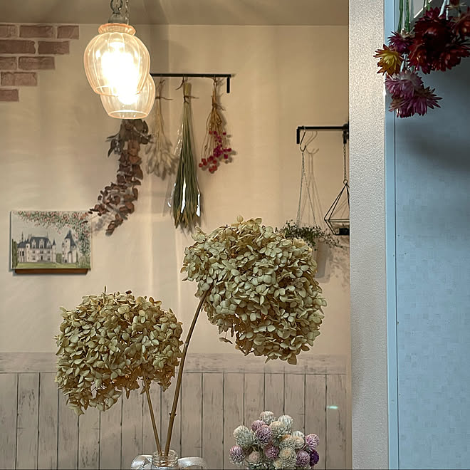 ドライフラワーのある暮らし 貝殻草 バンキング 百日草 ナチュラル などのインテリア実例 22 03 02 02 Roomclip ルームクリップ