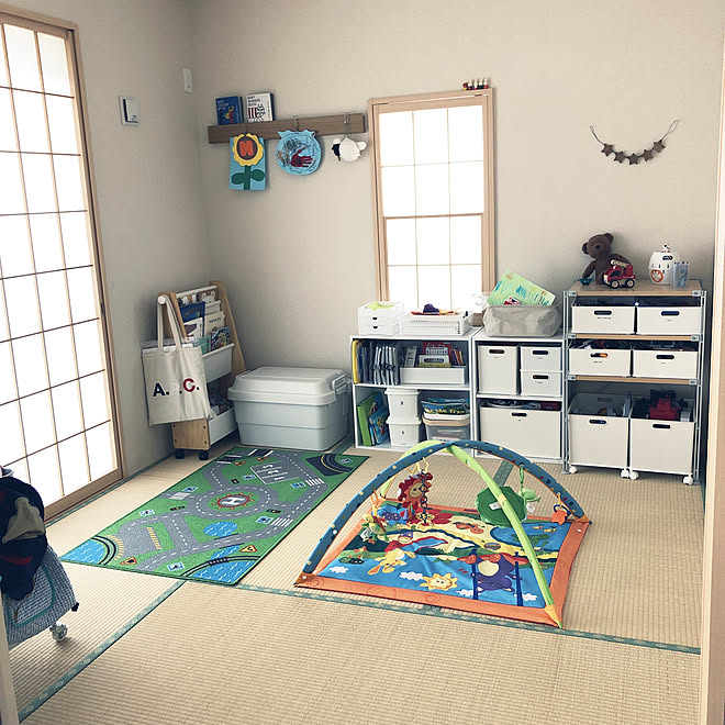 おもちゃ部屋 カラーボックス Ikea 建売住宅 赤ちゃんと暮らす などのインテリア実例 08 09 11 42 28 Roomclip ルームクリップ