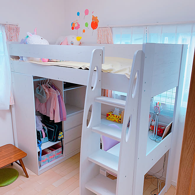 せまい部屋 ロフトベッド 子供部屋 ベッド周りのインテリア実例 07 23 16 19 23 Roomclip ルームクリップ