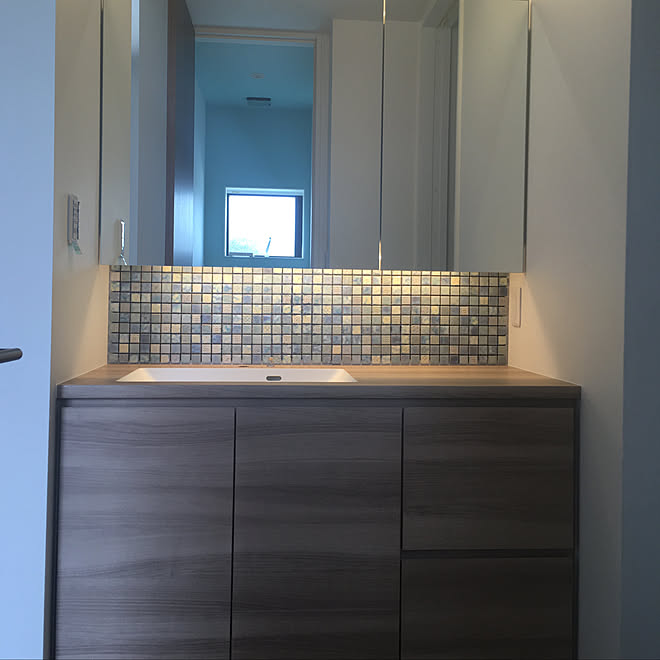 洗面化粧台 ルーメンタイル 造作家具 バス トイレのインテリア実例 19 05 30 21 00 22 Roomclip ルームクリップ