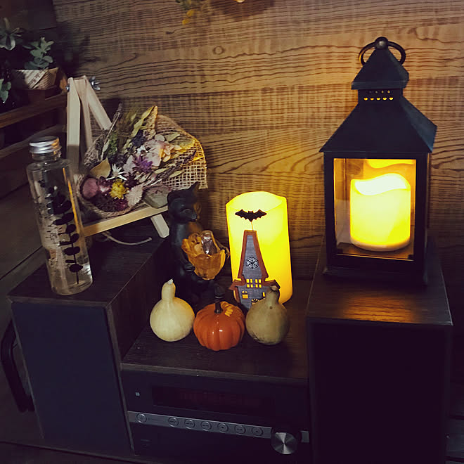 バーバリウム/ドライフラワー♡/LEDキャンドルライト/模様替えしました/ハロウィン&hellip;などのインテリア実例 20201002 21