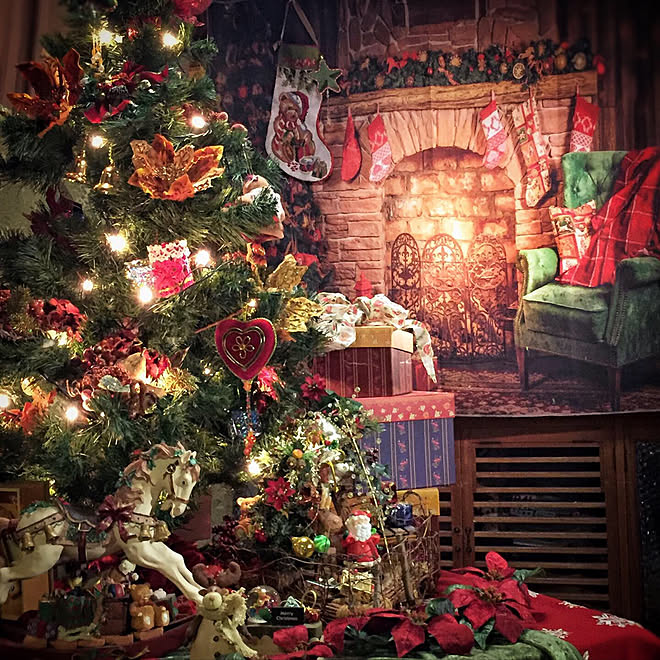 クリスマス飾り/背景布/クリスマス/DIYのある暮らし/クリスマスディスプレイ...などのインテリア実例 - 2019-11-19 22:40:08