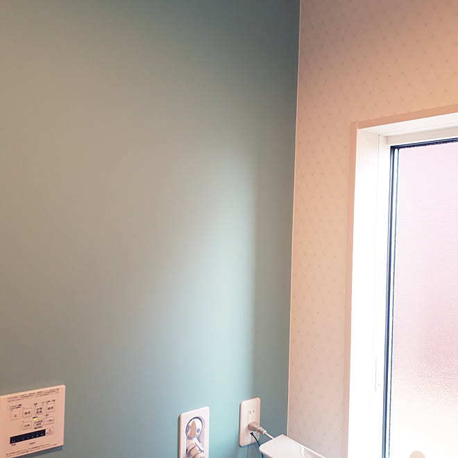 バス トイレ 洗面所 サンゲツ壁紙 新築 ブルーの壁 などのインテリア実例 18 02 25 10 08 02 Roomclip ルームクリップ