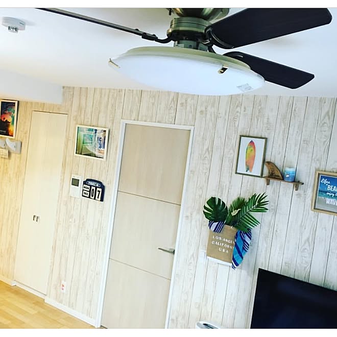 部屋全体 サンゲツ 板壁風壁紙 壁紙屋本舗のインテリア実例 16 07 01 14 18 40 Roomclip ルームクリップ