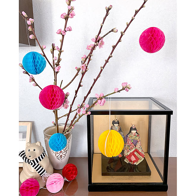 リビング 枝ツリー 桃ツリー セリア 100均 などのインテリア実例 19 02 13 34 10 Roomclip ルームクリップ