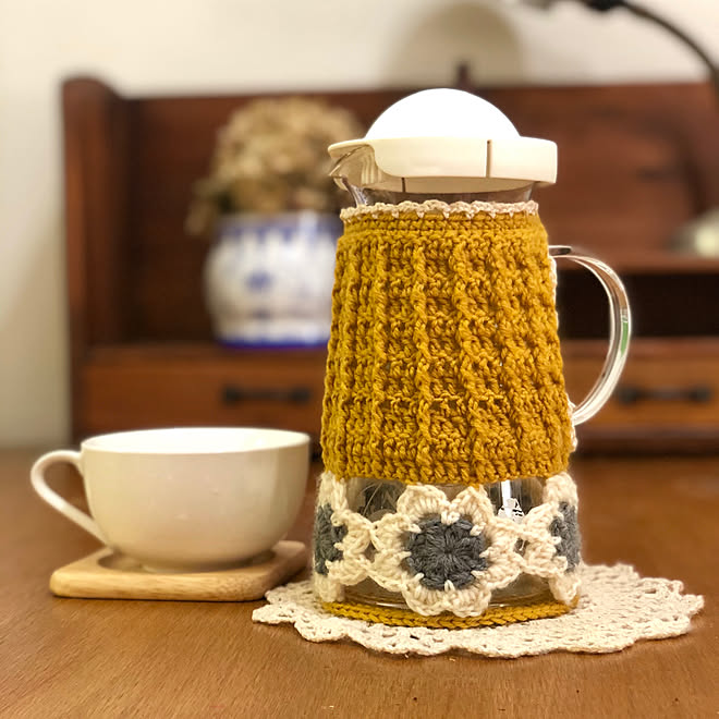 ティータイム ポットカバー ティーコゼー ルピシア マスタードイエロー などのインテリア実例 08 17 19 49 11 Roomclip ルームクリップ