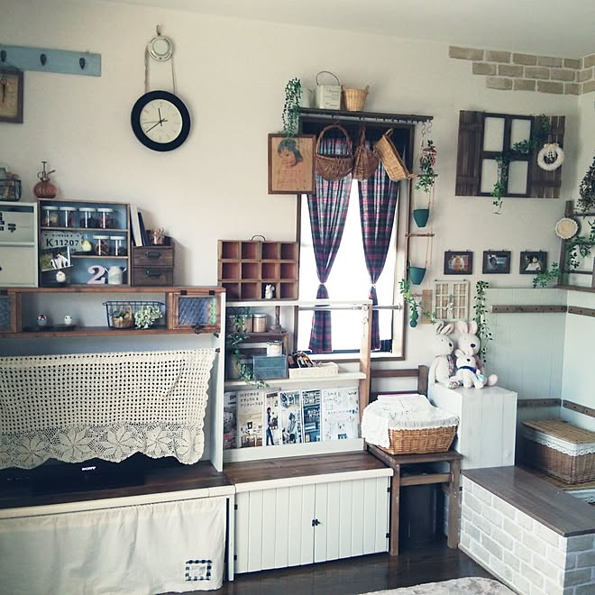 部屋全体 初投稿 ナチュラルインテリア Diy 白 茶 などのインテリア実例 17 04 19 11 43 38 Roomclip ルームクリップ