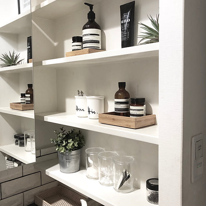 見せる収納 洗面台周り 洗面台 Ig Rei 310 北欧インテリア などのインテリア実例 19 11 22 15 24 45 Roomclip ルームクリップ