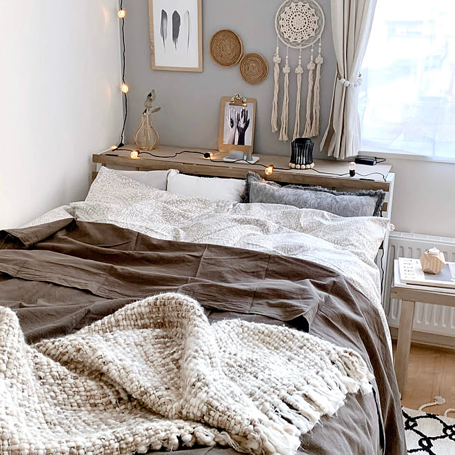 ナチュラルモダン ブラウンベージュ Boho Style 寝室 コメントはスルーしてくださいね などのインテリア実例 03 19 10 48 52 Roomclip ルームクリップ
