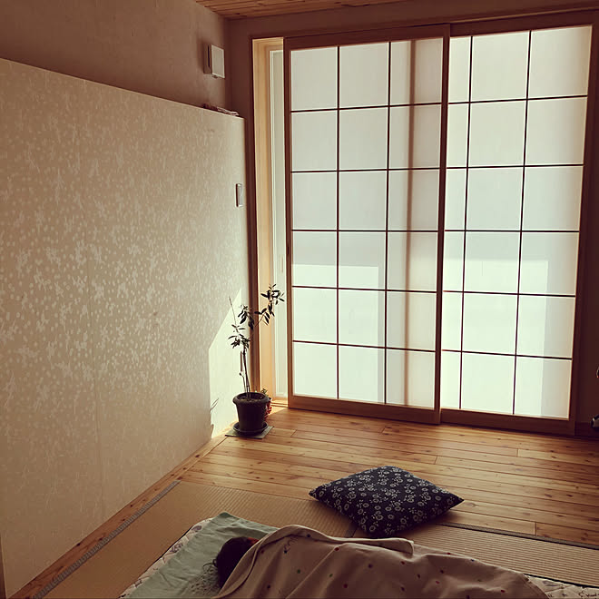 部屋全体 オリーブの木 障子 和モダン 和室 などのインテリア実例 18 03 06 14 21 24 Roomclip ルームクリップ